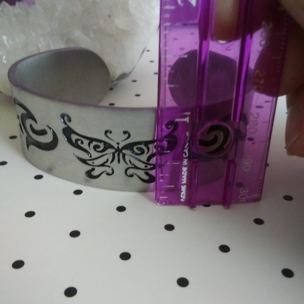 Tribal Celtic Butterfly Punk Goth Viking Wide Cuff Bracelet Silver Pewter - Picture 2 of 10